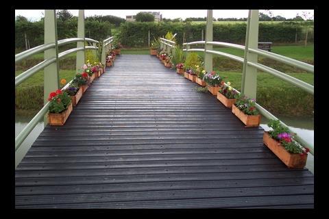 A footbridge made from the material
